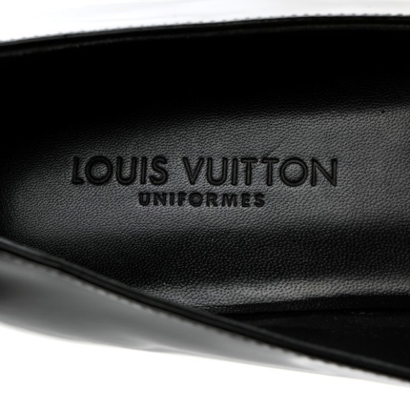 Louis Vuitton Black Patent Leather Loafers with Silver Buckle - Picture 4 of 9